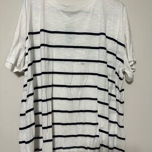 Classic White and navy Striped Shirt
